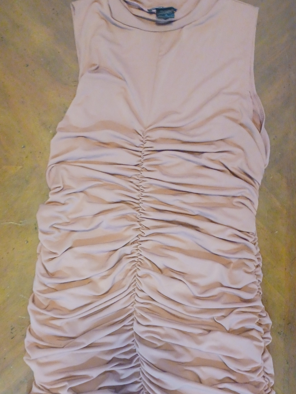 Sleeveless Ruched Bodycon Dress in Blush
